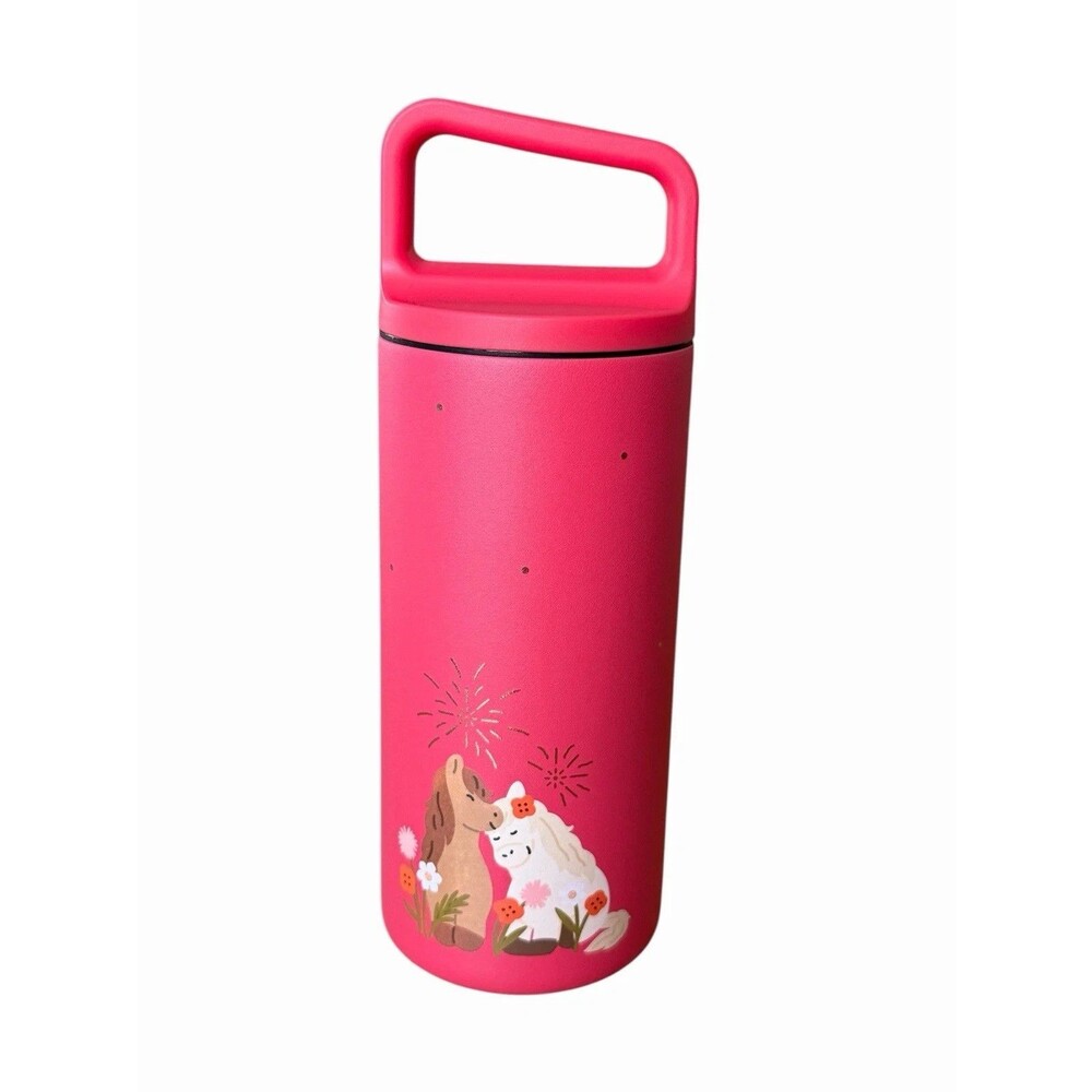 Starbucks Lunar Year of the Horse Metal Tumbler 12 Oz New Pink